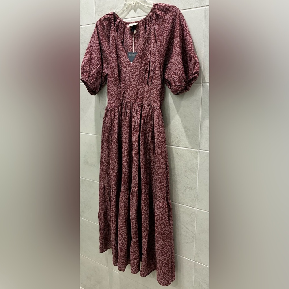 Universal Thread Women's Puff Elbow Sleeve Maxi A-Line Dress Medium NWT